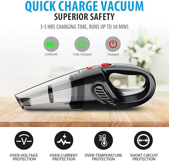 Hand Vacuum Cordless With High Power, Mini Vacuum Cleaner Handheld Rechargeable For Home And Car Cleaning