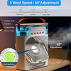 Portable Air Conditioner Fan: Usb Electric Fan With Led Night Light, Fine Mist Water, And Humidifier Function (BIG SIZE)